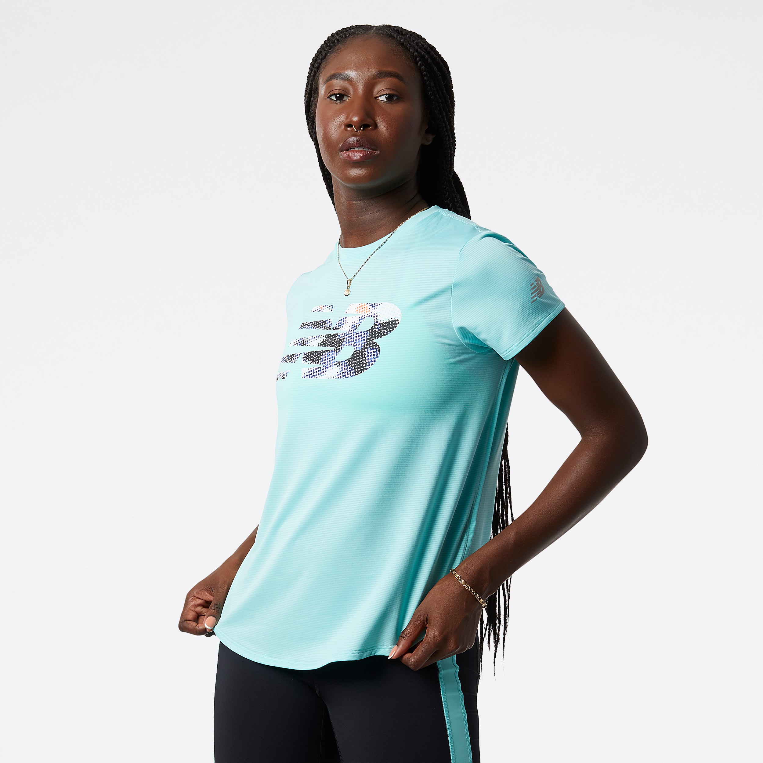 Womens Running Accelerate Logo Short Sleeve T-Shirt