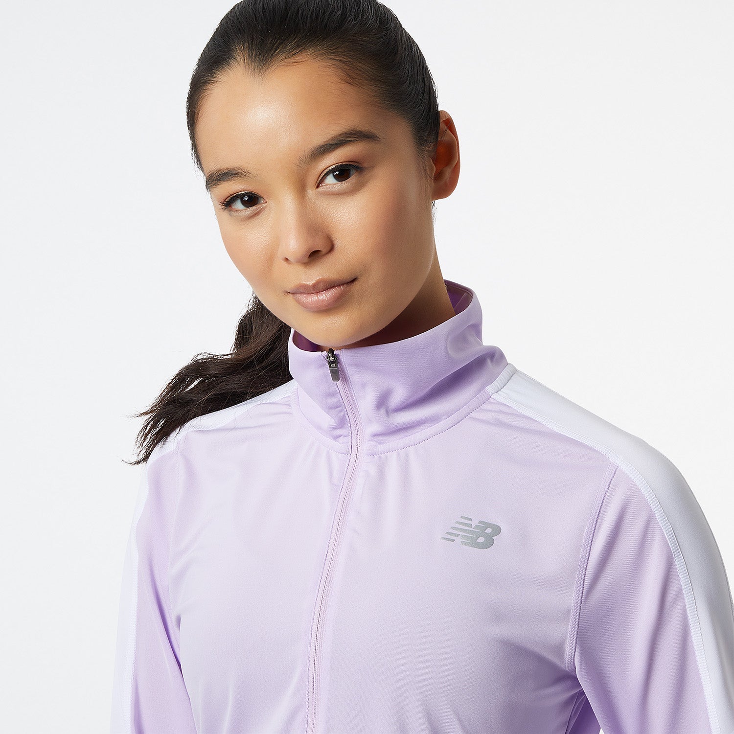 Womens Running Accelerate Half Zip Long Sleeve T-Shirt